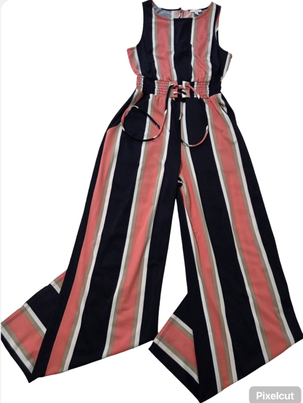 C Navy And Coral Jumpsuit.